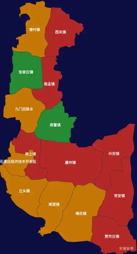 echarts石家庄市藁城区地图渲染效果实例